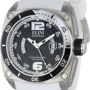 Elini Barokas Men's Commander Analog Display Swiss Quartz White Watch